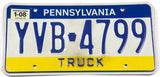2008 Pennsylvania truck license plate in excellent minus condition