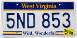 2009 West Virginia passenger car license plate in excellent minus condition