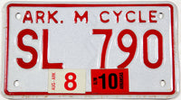 2010 Arkansas Motorcycle license plate in excellent condition
