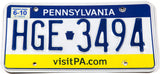 2010 Pennsylvania passenger car license plate in excellent minus condition