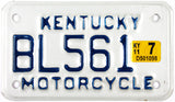 2011 Kentucky Motorcycle License Plate