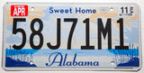 2011 Sweet Home Alabama car license plate in excellent to excellent minus condition for sale by Brandywine General Store