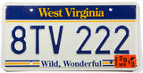 A 2013 West Virginia passenger car license plate in excellent minus condition
