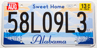 2013 Alabama Sweet Home car license plate