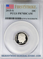 2015-S Roosevelt Dime certified by PCGS First Strike Proof 70 Deep Cameo