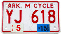 2015 Arkansas Motorcycle license plate in excellent condition