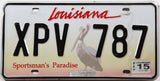 2015 Louisiana passenger car license plate grading excellent minus