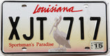 2015 Louisiana passenger car license plate Excellent condition with light bend