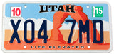 A scenic 2015 Utah car license plate for sale at Brandywine General Store in excellent minus condition