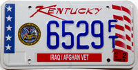 2016 Kentucky Iraq Afghan passenger car license plate grading excellent