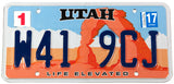 2017 Utah Arch car license plate in excellent condition