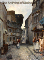 An archival premium Quality art Print of A Street in Landerneau by Johan Barthold Jongkind for sale by Brandywine General Store