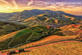 An archival premium Quality Art Print of an Agricultural Landscape of a Town Surrounded by Steep Fields for sale by Brandywine General Store