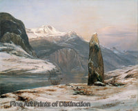 An archival premium Quality art Print of Winter at the Sognefjord by Johan Christian Dahl for sale by Brandywine General Store