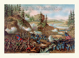 A Museum Quality Print of The Battle of Chattanooga by Kurz and Allison from 1888 for sale by Brandywine General Store.