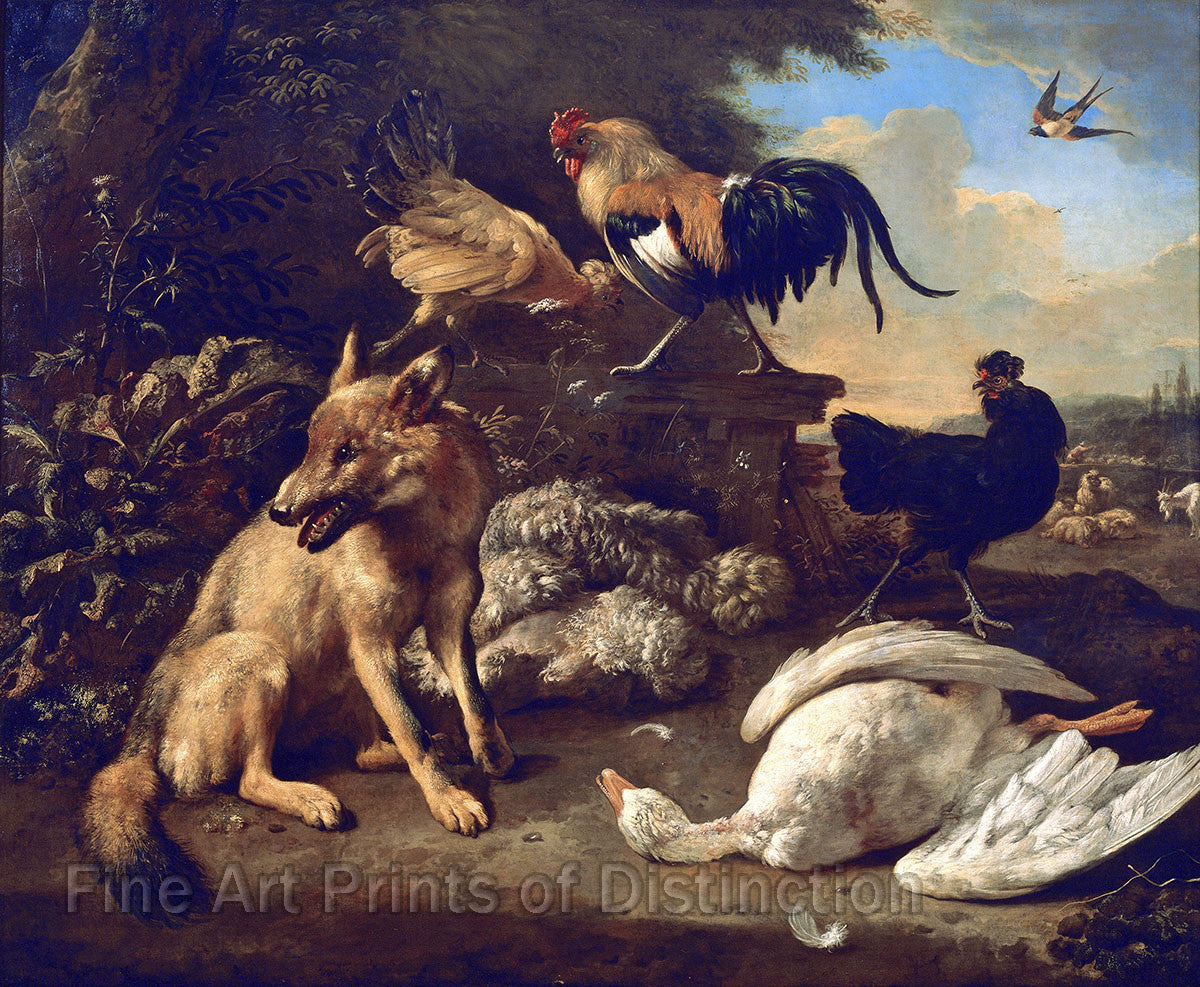 Still Life with Animals painted by Melchior d'Hondecoeter
