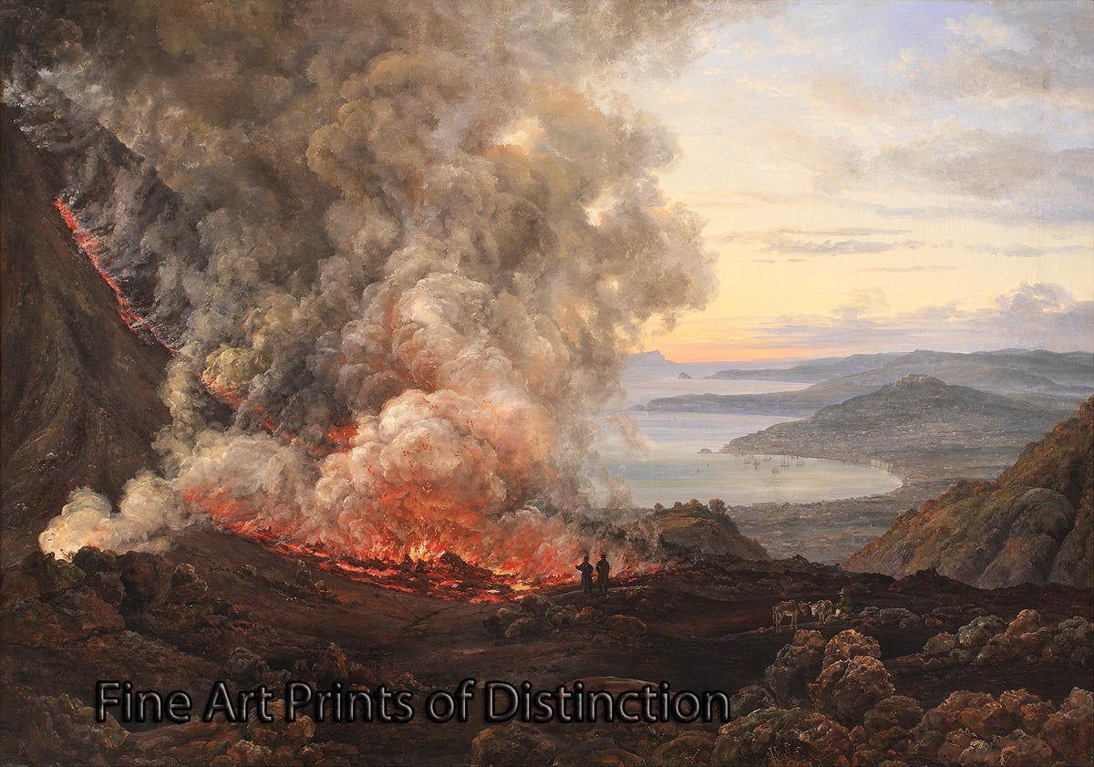 An archival premium Quality art Print of Eruption of the Volcano Vesuvius by Johan Christian Dahl for sale by Brandywine General Store