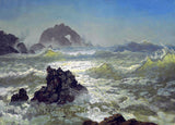 An archival premium Quality art Print of Seal Rocks in California painted by Albert Bierstadt in 1872 for sale by Brandywine General Store