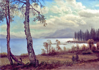 An archival premium Quality art Print of Lake Tahoe in California by Albert Bierstadt for sale by Brandywine General Store