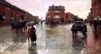 An archival premium Quality Art Print of Rainy Day in Boston by Childe Hassam for sale by Brandywine General Store