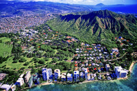 Waikiki Beach and Honolulu Aerial View in the state of Hawaii