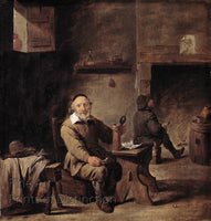 An archival premium Quality Art Print of The Old Beer Drinker painted by David Teniers the Younger in the period between 1640 and 1660 for sale by Brandywine General Store