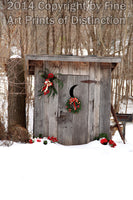 Christmas Country Outhouse Art Print