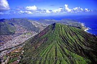 Aerial View of Honolulu and Diamond Head Hawaii Art Print