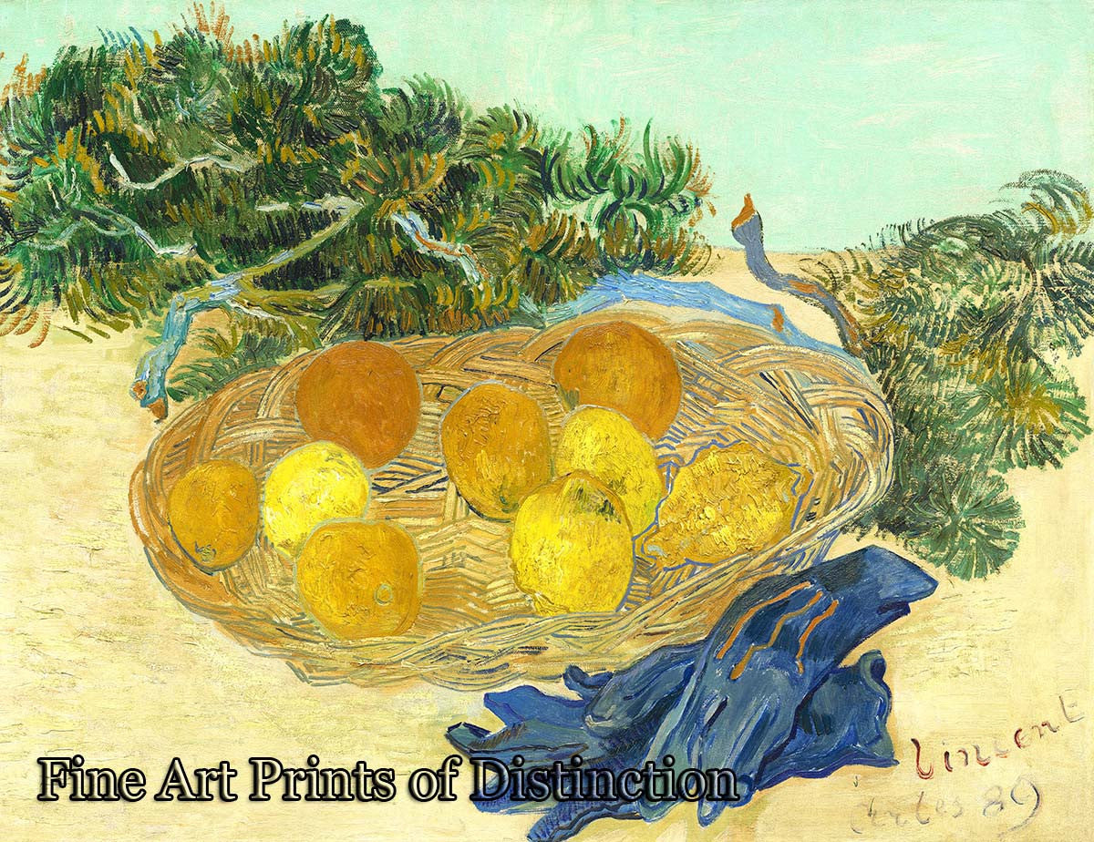 Still Life of Oranges and Lemons with Blue Gloves by Vincent Van Gogh