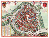 1649 Map of Gouda, Holland by J. Blaeu