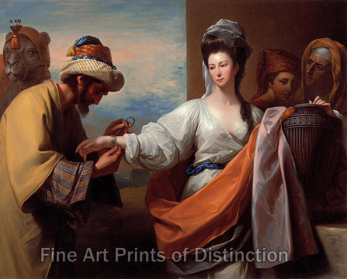 An archival premium quality print of Isaac's Servant Tying the Bracelet on Rebecca's Arm by Benjamin West for sale by Brandywine General Store