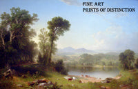 An archival premium Quality art Print of Pastoral Landscape painted by American artist Asher Durand in 1861 for sale by Brandywine General Store