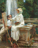 An archival premium Quality art Print of The Fountain painted by the American artist, John Singer Sargent in 1907 for sale by Brandywine General Store