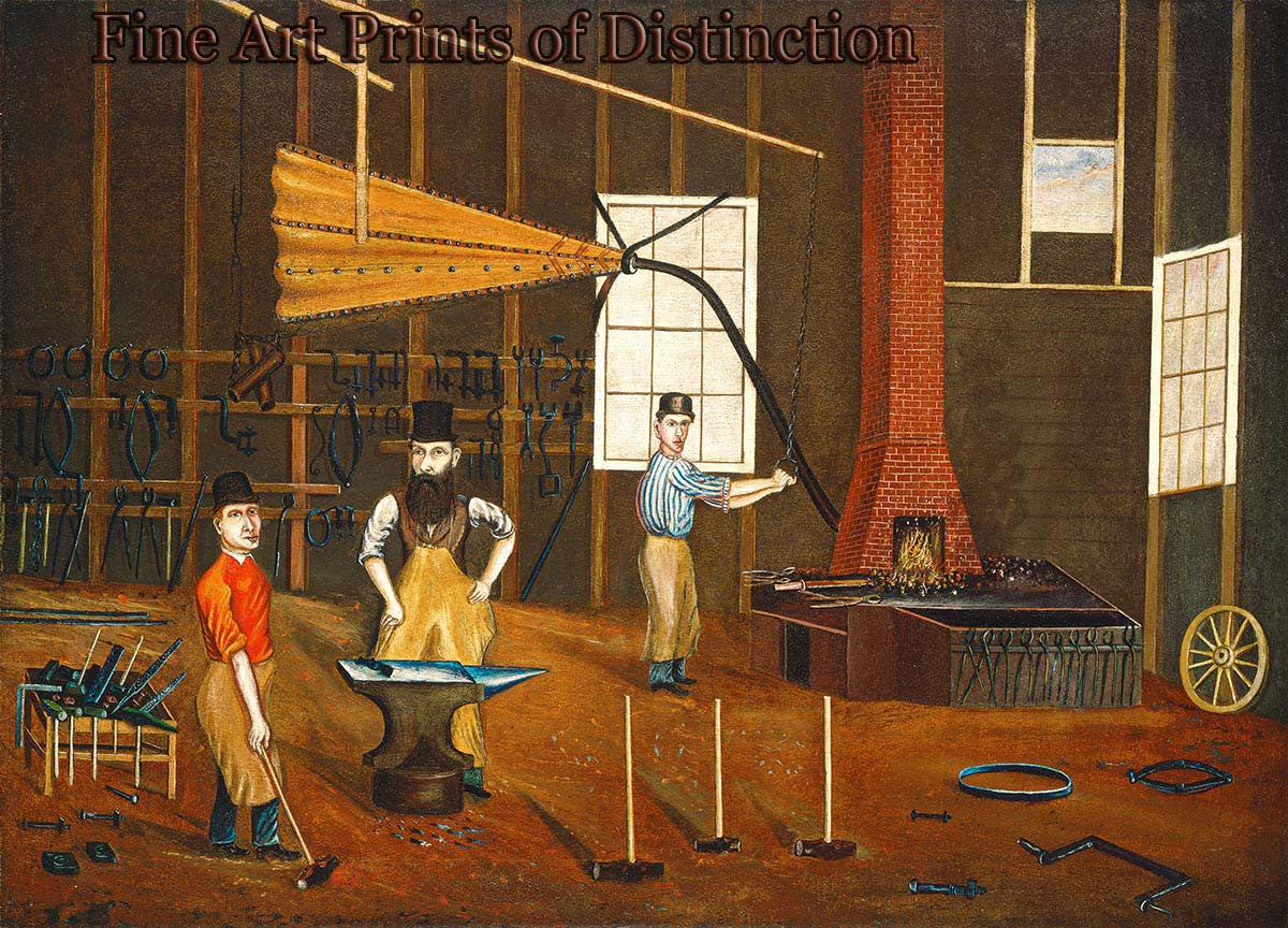 An archival premium Quality art Print of Blacksmith Shop by Francis A. Beckett for sale by Brandywine General Store