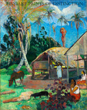 An archival premium Quality art Print of The Black Pigs painted by French Impressionist artist Paul Gauguin in 1891 for sale by Brandywine General Store
