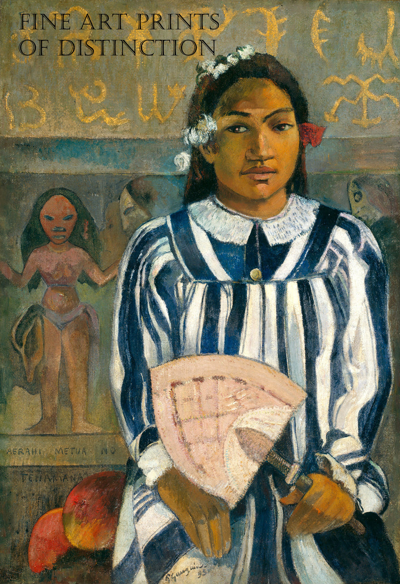 An archival premium Quality art Print of The Ancestors of Tehamana painted by the French Impressionist artist Paul Gauguin for sale by Brandywine General Store