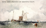 An archival premium Quality art Print of Fishing Vessels in a Choppy Sea painted by English artist Richard Parker Bonington in 1825 for sale by Brandywine General Store