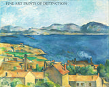 An archival premium Quality art Print of The Bay of Marseilles painted by French Impressionist painter Paul Cezanne in 1885 for sale by Brandywine General Store.