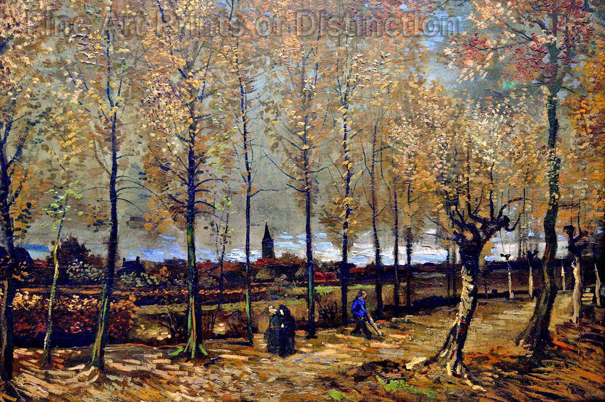 An archival premium Quality art Print of Lane With Poplars painted by Vincent Van Gogh in November of 1885 for sale by Brandywine General Store