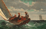An archival premium Quality art Print of Breezing up a Fair Wind painted by American artist Homer Winslow in 1876 for sale by Brandywine General Store