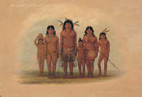 An archival premium Quality art Print of A Connibo Family by George Catlin for sale by Brandywine General Store