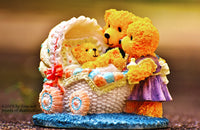 A Child's premium print of Teddy Bear Family with a Baby