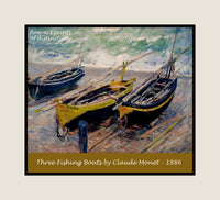 Three Fishing Boats painted by Claude Monet premium poster