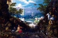 An archival premium Quality Art Print of Orpheus Charming the Animals painted by Roelandt Savery for sale by Brandywine General Store