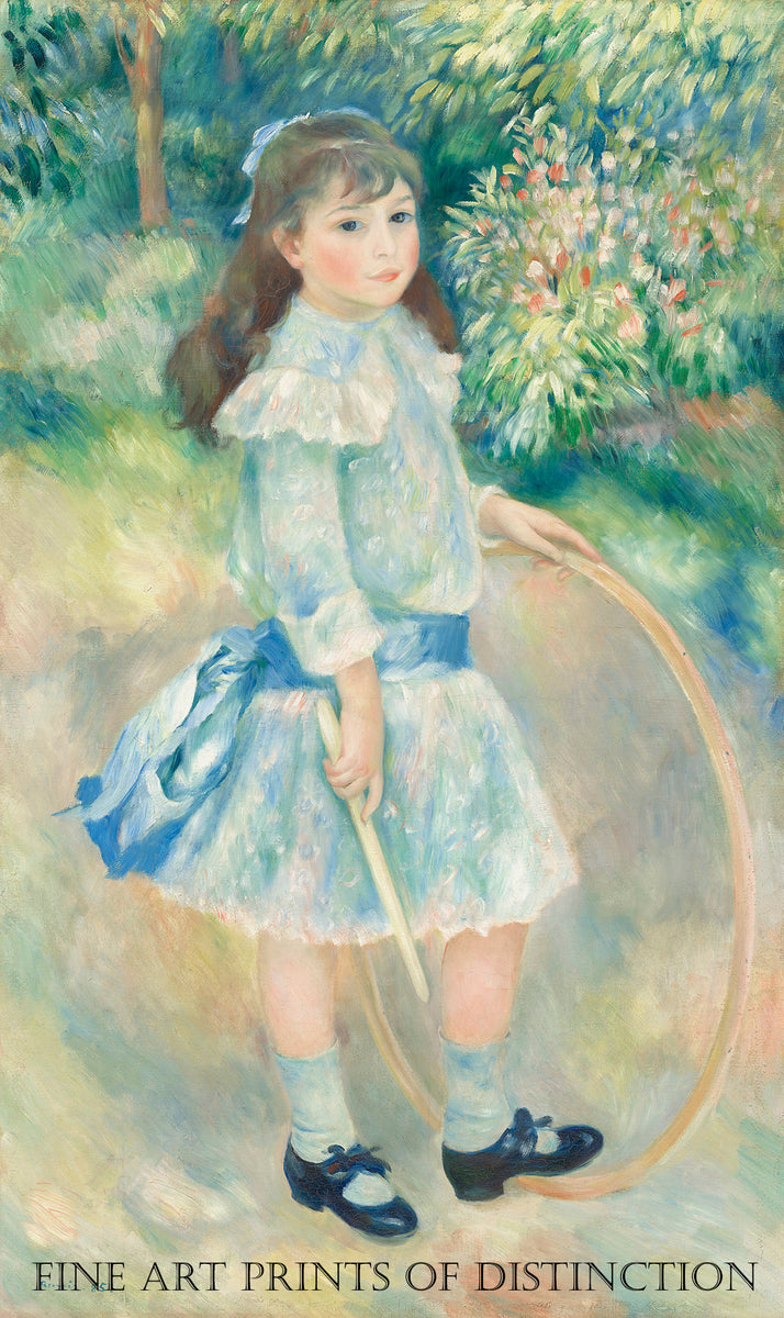 An archival premium Quality art Print of Girl with a Hoop painted by French Impressionist artist Pierre Auguste Renoir in 1885 for sale by Brandywine General Store