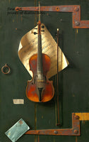 An archival premium Quality Art Print of The Old Violin painted by William Michael Harnett in 1886 for sale at Brandywine General Store