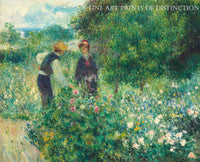 An archival premium Quality art Print of Picking Flowers painted by French Impressionist artist Pierre Auguste Renoir in 1875 for sale by Brandywine General Store