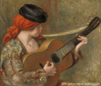 An archival premium Quality art Print of Young Spanish Woman with a Guitar painted by Auguste Pierre Renoir in 1898 for sale by Brandywine General Store