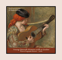 An archival premium Quality art Poster of Young Spanish Woman Playing Guitar painted by Pierre Auguste Renoir in 1898 for sale by Brandywine General Store
