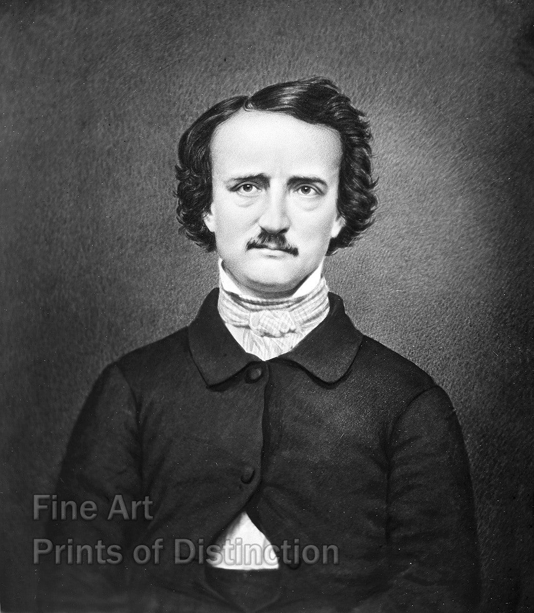 An archival premium Quality Art Print of Edgar Allen Poe from a Matthew Brady Photograph for sale by Brandywine General Store
